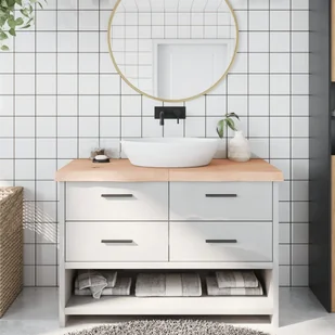 Blat do łazienki, 120x60x6 cm, surowe lite drewno Lumarko! - Szafki łazienkowe - miniaturka - grafika 1