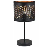 Lampy stojące - Czarna abażurowa lampa stołowa - K608-Malwa - miniaturka - grafika 1