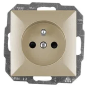 Gniazdka elektryczne - Abex Gniazdko Perła pojedyncze z uziemieniem satyna - miniaturka - grafika 1