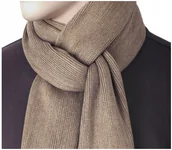 Apaszki i szaliki męskie - MODNY Szalik Męski Szeroki Gładki Szal GREG AF22 - miniaturka - grafika 1