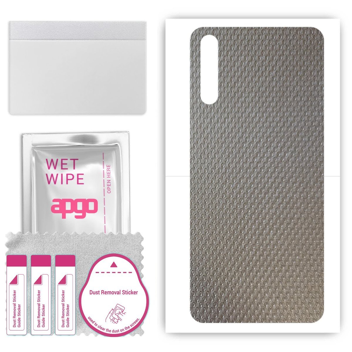 Folia naklejka skórka strukturalna na TYŁ do Huawei P Smart S - Aluminium krople - apgo SKINS