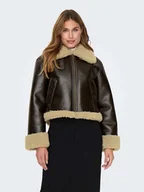 Kurtki damskie - ONLY Kurtka "ONLVERONA" w kolorze brązowym ze skóry syntetycznej - miniaturka - grafika 1