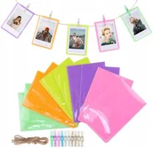 Akcesoria fotograficzne - Ramki Ramka Do Zdjęć Fujifilm Instax Mini 7 8 9 11 / 10 Ramek + Kolorowe Klamerki - miniaturka - grafika 1