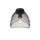 Oprawy, klosze i abażury - QAZQA Designerska lampa sufitowa czarna 20 cm - Pua - miniaturka - grafika 1