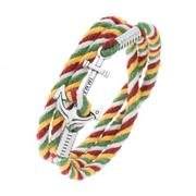 Bransoletki - Bransoletka na owinięcie wokół ręki, sznurki w czterech kolorach, lśniąca kotwica - Biżuteria e-shop - miniaturka - grafika 1