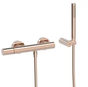Baterie wannowe i prysznicowe - Bateria prysznicowa natynkowa Tres Study różowe złoto połysk 26116701OP - miniaturka - grafika 1
