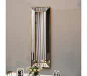 Lustra - Lustro ścienne CARLOS 90x30 cm złote - miniaturka - grafika 1