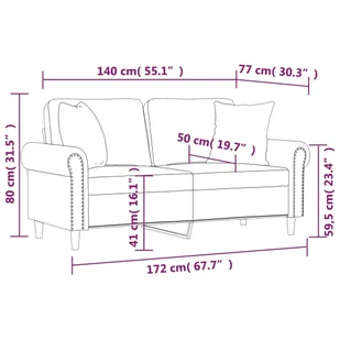 2-osobowa sofa z poduszkami, ciemnoszara, 140 cm, aksamit Lumarko! - Sofy i kanapy - miniaturka - grafika 9