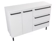 Szafki łazienkowe - Szafka Stojąca Z Blatem ATH 120 cm DS Prawa - Biały Mat - Uchwyty Czarne Matowe - miniaturka - grafika 1