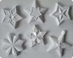Forma do odlewów gipsu, gwiazdki 3D, 6 elementów - Akcesoria rzeźbiarskie - miniaturka - grafika 1