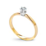 Pierścionki - Złoty pierścionek zaręczynowy z brylantem białe i żółte złoto Staviori - miniaturka - grafika 1