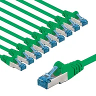 Kable miedziane - goobay 66061 Kabel sieciowy CAT 6A w zestawie 10 szt. / kabel krosowy ekranowany S/FTP/CU Ethernet, PiMF, LSZH/Cat 6a kabel z 10 Gbits/zielony / 10 x 2 m - miniaturka - grafika 1