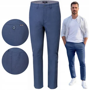 SPODNIE Męskie CHINOSY Bawełniane GRANATOWE Slim Fit W34/L32 Pako Jeans - Spodnie męskie SPODNIE Męskie CHINOSY Bawełniane GRANATOWE Slim Fit W34/L32 Pako Jeans - Spodnie męskie - miniaturka - grafika 1