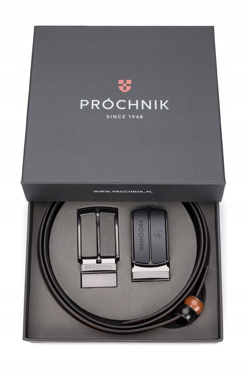 Pasek Skórzany Męski Dwustronny 4w1 Próchnik PM2 38/95