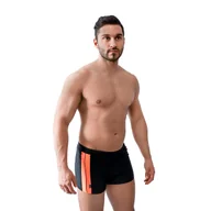 Kąpielówki męskie - Szorty męskie czarny pomarańcz 2XL - miniaturka - grafika 1