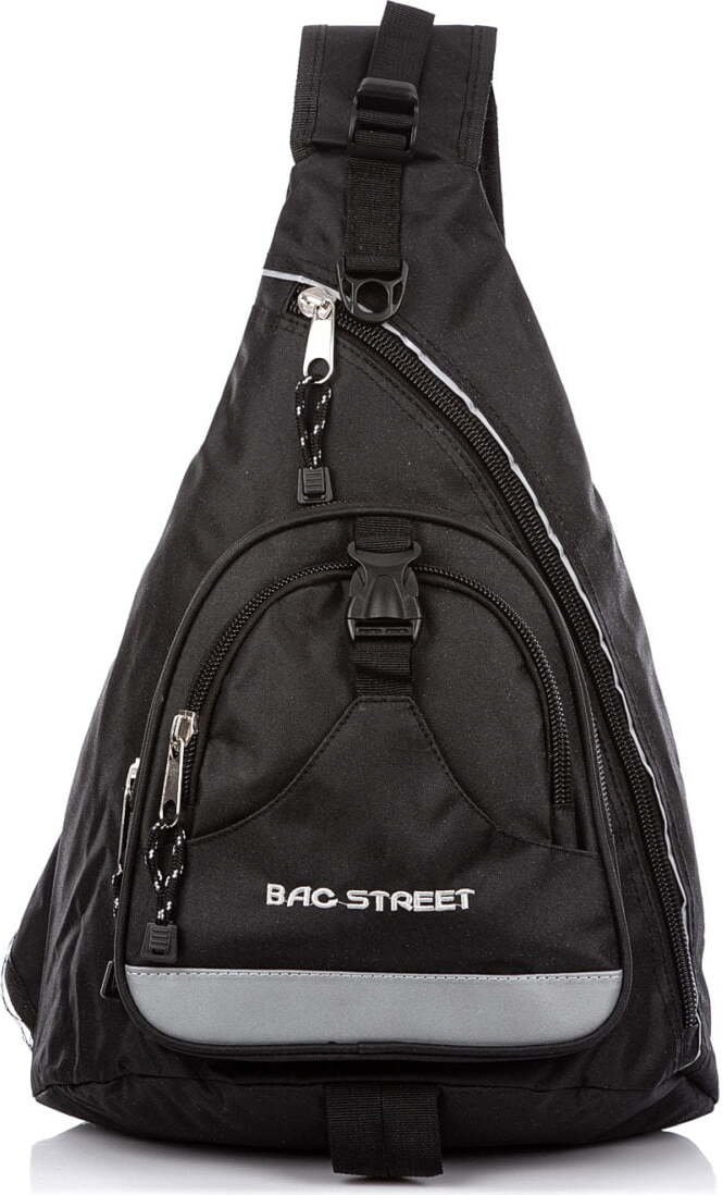 Bag Street Lekki Plecak Sportowy Na Jedno Ramię Damski Męski Pojemny Czarny