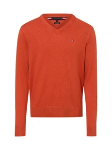 Tommy Hilfiger Sweter z dodatkiem kaszmiru Mężczyźni Bawełna pomarańczowy jednolity, S - Swetry męskie - miniaturka - grafika 1
