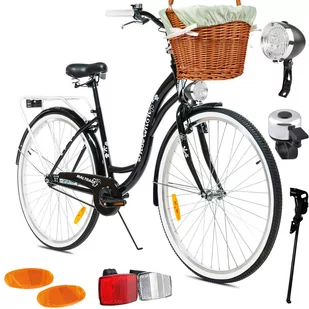 Rower miejski damski z koszykiem MalPlay 28 cali - Rowery - miniaturka - grafika 1