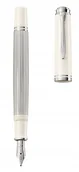 Pióra wieczne - Pelikan Souverän pióro wieczne M M405 silver-white tłoczek - miniaturka - grafika 1