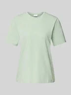 Koszulki i topy damskie - T-shirt z prążkowanym, okrągłym dekoltem model ‘NORA’ - miniaturka - grafika 1