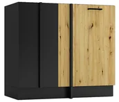 Szafki kuchenne - Szafka narożna stojąca grafit + dąb artisan F3-P26 - miniaturka - grafika 1