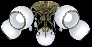ELEM Lampa sufitowa mosiądz pięć białych kloszy 8875/5 21QG z serii NINA - Lampy sufitowe - miniaturka - grafika 1