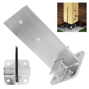 PODSTAWA SŁUPA DREWNIANEGO PRZYKRĘCANA 120x250 PUW120 - Inne mocowania - miniaturka - grafika 1