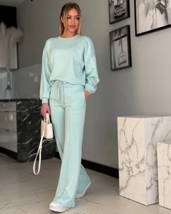 Komplet Dresowy Marina NOWA KOLEKCJA WIOSENNA Szerokie Nogawki Miętowy XS - Dresy damskie Komplet Dresowy Marina NOWA KOLEKCJA WIOSENNA Szerokie Nogawki Miętowy XS - Dresy damskie - miniaturka - grafika 1