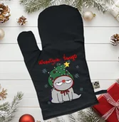 Fartuchy i rękawice kuchenne - Rękawica kuchenna świąteczna - WESOŁYCH ŚWIĄT Z KOTEM - miniaturka - grafika 1