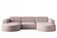 Narożniki - Sofa w kształcie U Modena narożnik tkanina Poso różowy - miniaturka - grafika 1