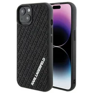 Etui i futerały do telefonów - Etui KARL LAGERFELD 3D Rubber Multi Logo do Apple iPhone 15 Czarny - miniaturka - grafika 1