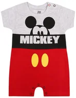 Rampersy - Szaro-czerwony rampers z wizerunkiem Myszki Mickey 3-6 m 68 cm - miniaturka - grafika 1