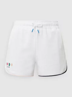 Spodnie sportowe damskie - Szorty z dzianiny dresowej z wyhaftowanym logo model ‘Peg’ - grafika 1