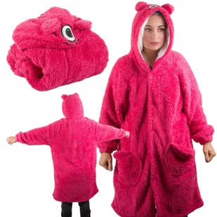 CIEPŁA BLUZA KOC OVERSIZE XL GRUBA 2W1 FUTRZAK Z KAPTUREM KOCOBLUZA GRUBA - Koce - miniaturka - grafika 1