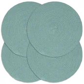 Obrusy i serwetki - vidaXL Maty na stół, 4 szt., gładkie, zielone, 38 cm, okrągłe, bawełna - miniaturka - grafika 1