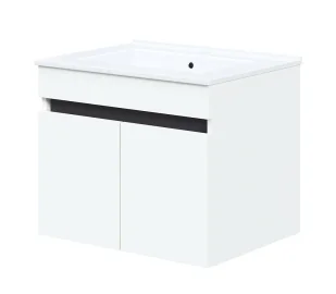 Szafka łazienkowa pod umywalkę biały + antracyt P0-S45 - Szafki łazienkowe - miniaturka - grafika 1