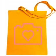 Torby i wózki na zakupy - Torba na zakupy nadruk Różowy Aparat Serce - miniaturka - grafika 1