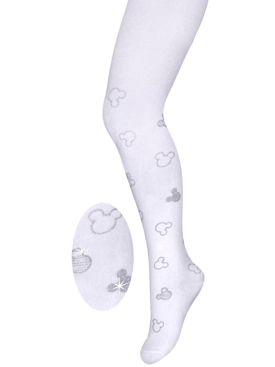 Dziewczęce rajstopy mikrofibra Myszka Miki białe Milusie r.152/158