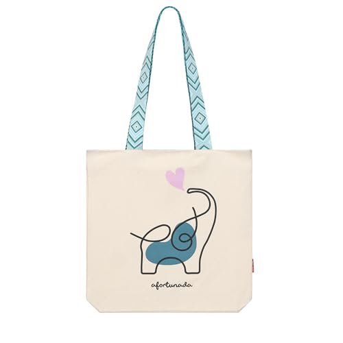 hello-bags. Torba na zamek błyskawiczny, podszewka i wewnętrzna kieszeń. Zawiera zabawne kolorowe uchwyty i urocze koperty na prezent. Model: WZROSTNIONE. Kolor: ecru/czarny. Wymiary: 37 x 38 cm