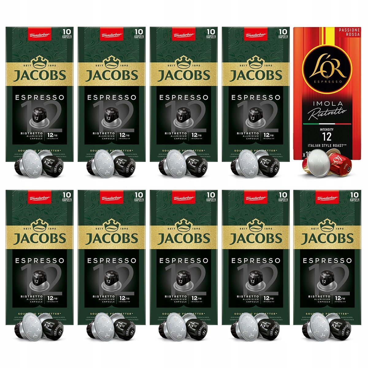 Kapsułki Jacobs, L'or Espresso Ristretto 12, do Nespresso(r)* 90+10 Gratis!