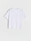 Koszulki dla chłopców - Reserved - Bawełniany t-shirt basic - złamana biel - miniaturka - grafika 1