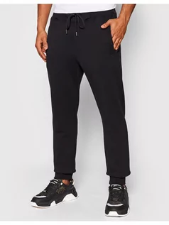 Spodnie sportowe męskie - Versace Jeans Couture Spodnie dresowe 72GAAT04 Czarny Regular Fit - grafika 1
