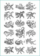 Prace ręczne dla dzieci - Tatuaże tymczasowe MISTYCZNE STWORZENIA, arkusz A4 - miniaturka - grafika 1