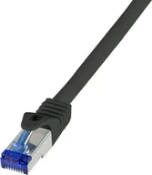 Kable miedziane - LogiLink C6A023S kabel sieciowy Czarny 0,5 m Cat6a S/FTP - miniaturka - grafika 1