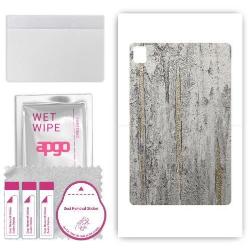 folia naklejka skórka strukturalna na TYŁ do Nokia T21 - Beton Złote Paski - apgo SKINS