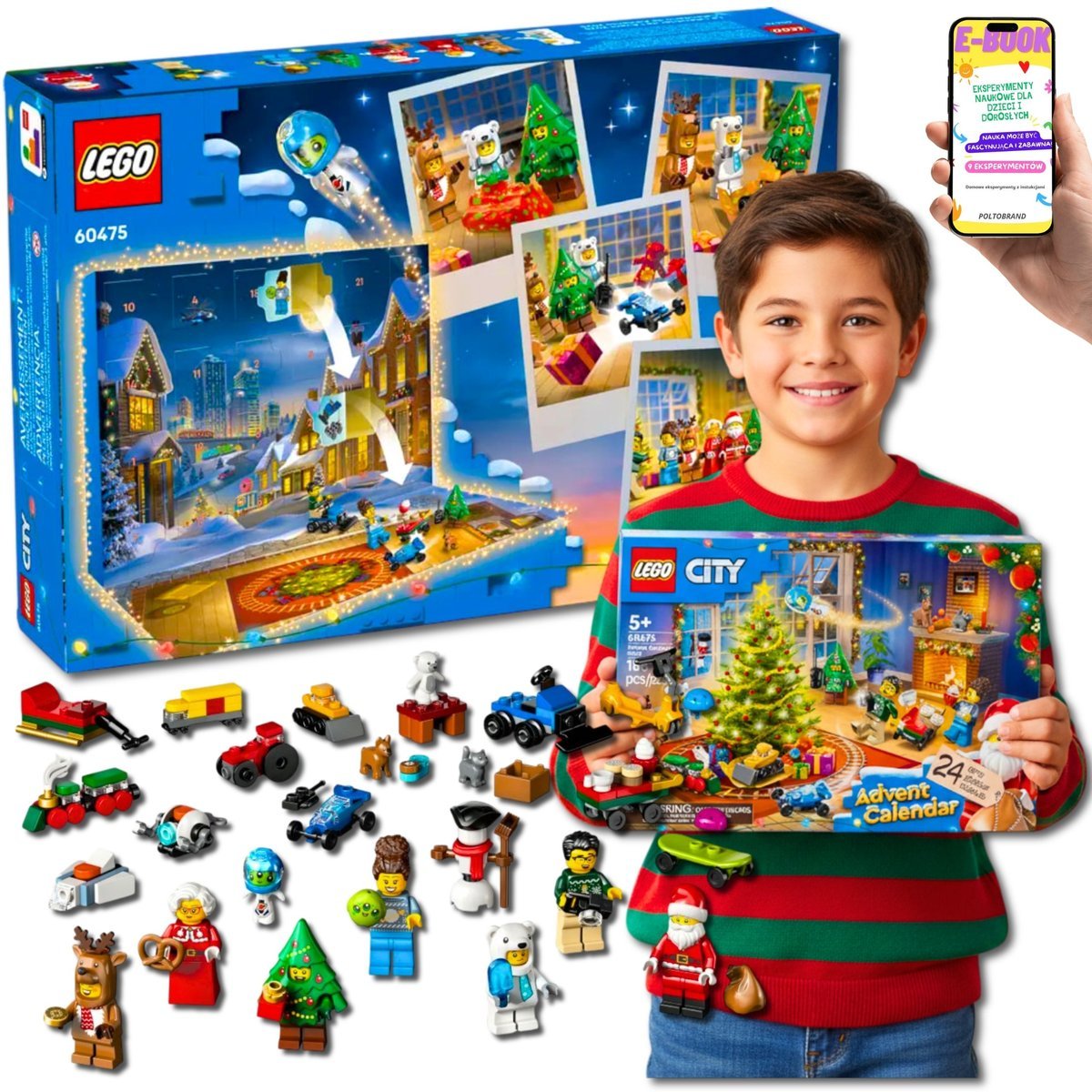 LEGO City Kalendarz Adwentowy 2025 KLOCKI PREZENT DLA DZIECKA (60475) Na Święta Adwent Dla 7 8 9 10 11 12 Latka + EBOOK