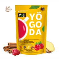 Herbata - Herbata owocowa Yogoda Malina bez cukru, miód, porzeczka, imbir, cynamon, koncentrat, napój, mieszanka - miniaturka - grafika 1