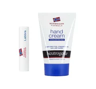 Kremy i maski do rąk - Zestaw Neutrogena krem do rąk + pomadka ochronna - miniaturka - grafika 1
