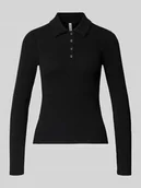 Bluzki damskie - Bluzka z długim rękawem o kroju slim fit z mieszanki bawełny model ‘KITTE’ - miniaturka - grafika 1