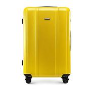 Walizki - WITTCHEN Classic Line elegancka walizka z wytrzymałego poliwęglanu z pionowym tłoczeniem, zamek TSA, żółty, L, Nowoczesny - miniaturka - grafika 1